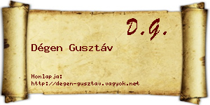 Dégen Gusztáv névjegykártya